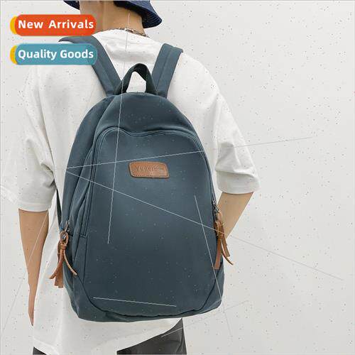 Schoolbag male Korean ins simple large capacy solid colour s
