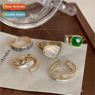 Opening che Adjustable Ring Index Rings Emerald Women