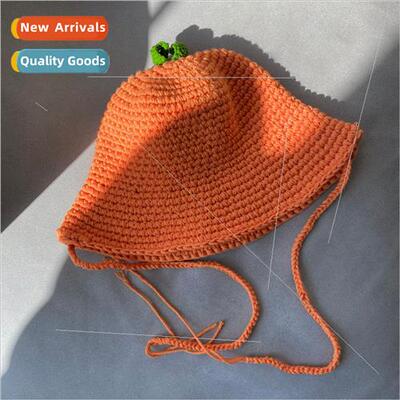 Small orange fisherman hat female autumn winter hundred matc