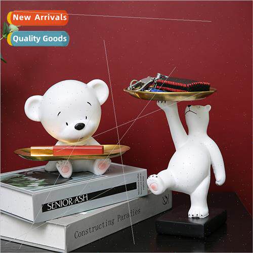 Scandinavian bear tray ornaments entryway key organizer home