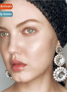 Europe new bohemian atmosphere inlaid rhinestone earrings fe