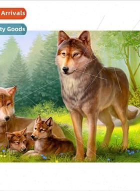 new family wolves diamond painting modern living room handma