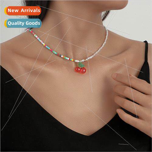 Europe bohemian colorful rice beads Chelsea collarbone chain