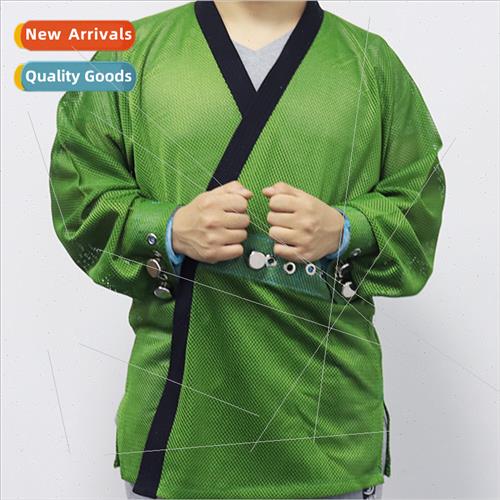 Psychiatric Manic Patient Magnetic Snap Restraint Gown Green