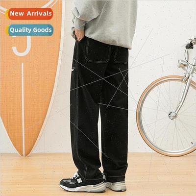 2023 fall denim pants men American set nd vintage elastic wa
