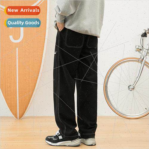 2023 fall denim pants men American set nd vintage elastic wa