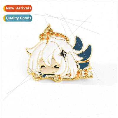 al God Anime Brooch Binary Game Paimon Pin Cute Metal Badge