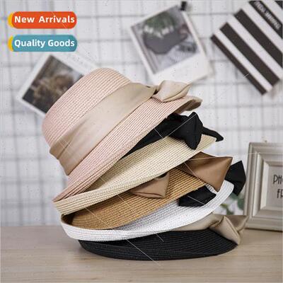Japan Korea rolled edge bee big after small satin cloth bow