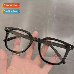 Transparent myopia glasses female square large frame new bla