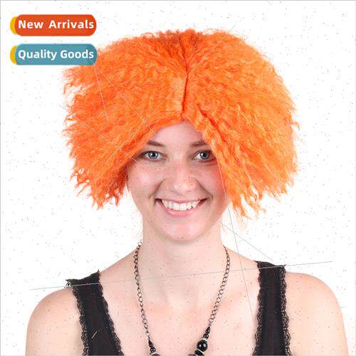 Wonderland Mad Hatter Wig Orange Corn Perm Holiday Party Wig