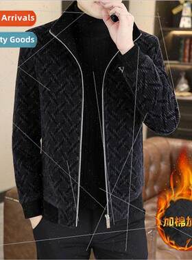 Autumn winter cotton gold mink velvet tweed men jackets vers