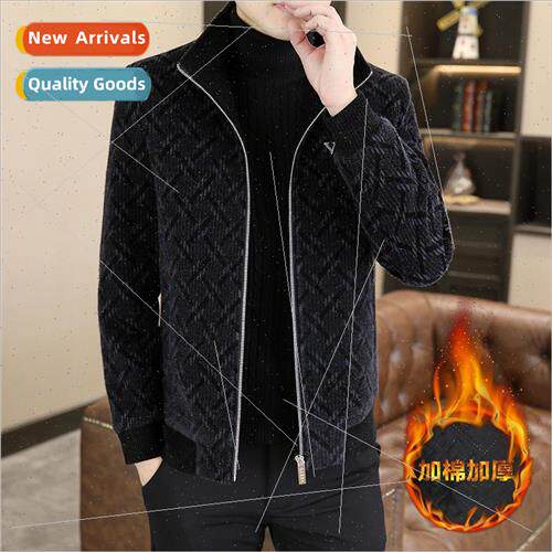 Autumn winter cotton gold mink velvet tweed men jackets vers