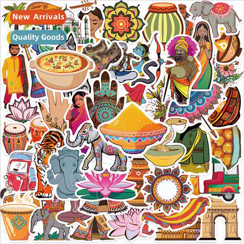 50 Cartoon Indian Style Graffi Stickers Decoration Guar Lapt