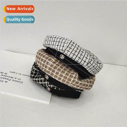 Korean Autumn winter ins beret ladies Japan hundred plaid bu