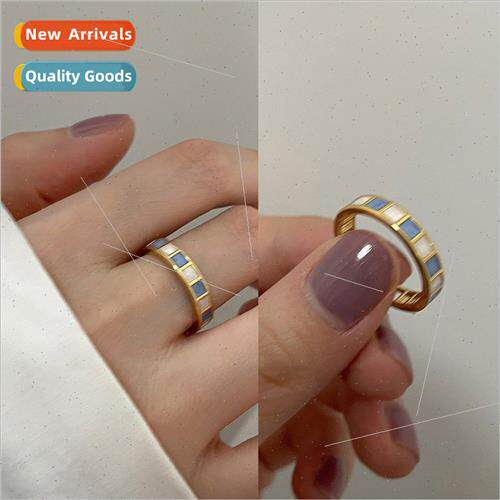New retro drip glaze open ring female niche fashion adjustab