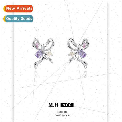Bow flutter spring earrings ins niche fresh sweet cool wind
