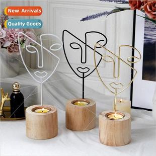 Holder Scandinavian Modern Art Decor Candle Home Abstra Face
