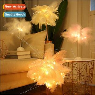 lamp LED bedroom feather decor layout table light ins night
