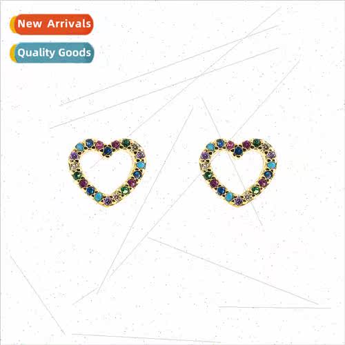 Europe fashion earrings copper micro-set colored zirconia 18