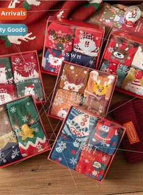 Christmas socks women mid-calf socks fall winter stockings n