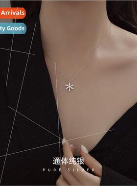 S925 silver rotatable snowflake necklace women 2022 new prem