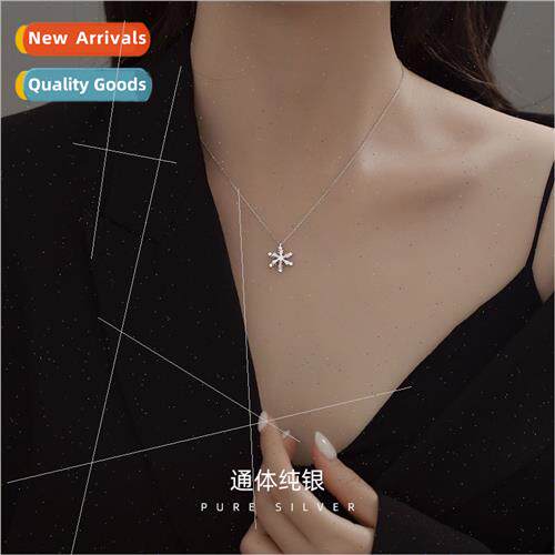 S925 silver rotatable snowflake necklace women 2022 new prem