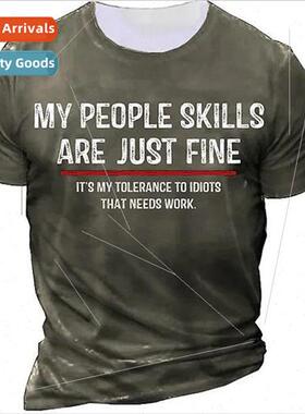 Mens Letter Round Neck 3D Printed Outdoor Set Short Sleeve P