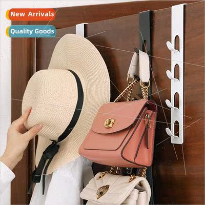 Vertical 4 hooksIron clothing hooks behind doorNo need to pu