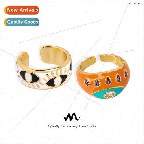 Europe new fashion retro copper material eyes enamel glaze o