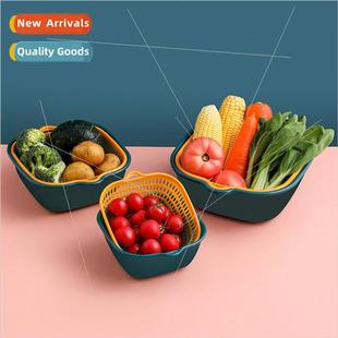 lea double set piece plastic basin wash basket Drainage