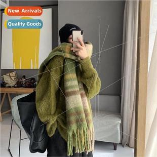 flannel scarf Mirad tassel soft pull thickening Large warm