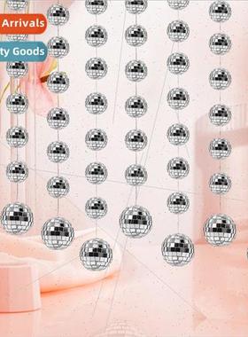 disco ball string mirror reflective glass ball hanging decor
