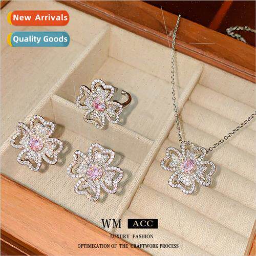 lver needle zirconia flowers love hollow earrings Korea fash