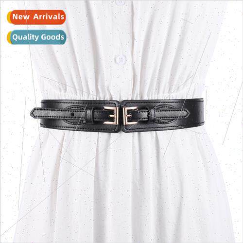 Elastic waist belt female adjustable double pin buckle elast