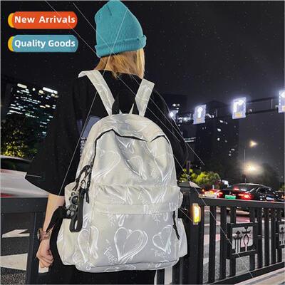 Mori system simple shoulder bag female Korean graffi reflect