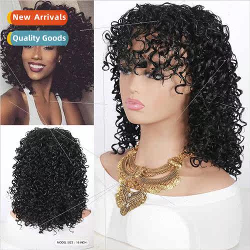 Wigs Europe ladies short curly hair small curly hair kinky c