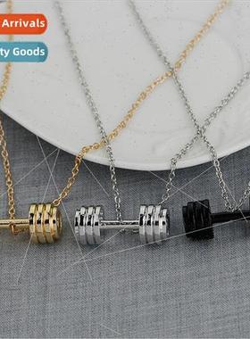 Europe sports fness necklace fashion barbell couple pendant