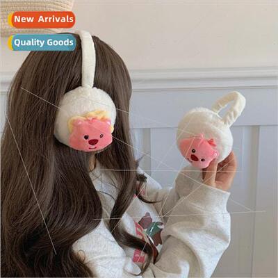 Girls heart cute ltle beaver ear muffs winter thickened fold