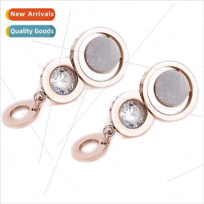 Europe 304 round hollow teardrop inlaid shell tanium steel e