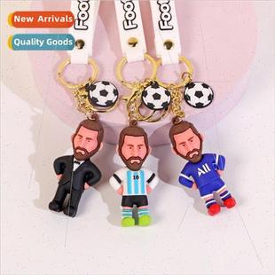 Soccer star World Cup Messi silicone doll keychain creative