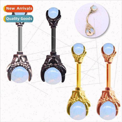 Europe dragon claw navel ring navel nail opal tiger eye stai
