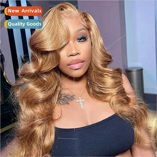 Europe fashion blonde big wave wig African front lace long c