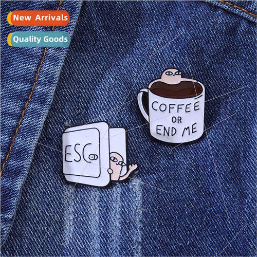 ins new cartoon pink monster avocado coffee cup love letter
