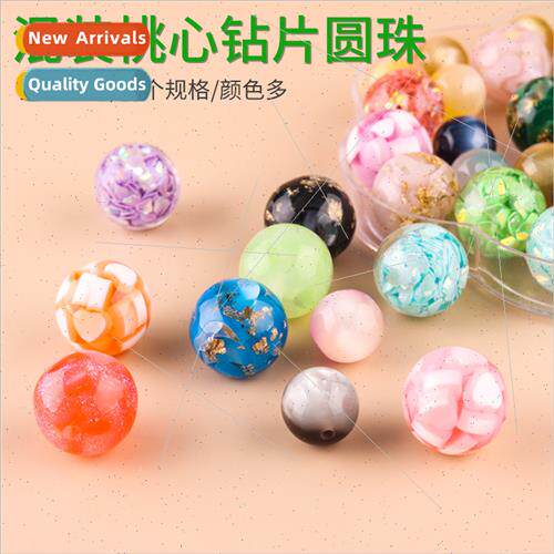 Mixed peach heart diamond pcs round beads exquise novelty co