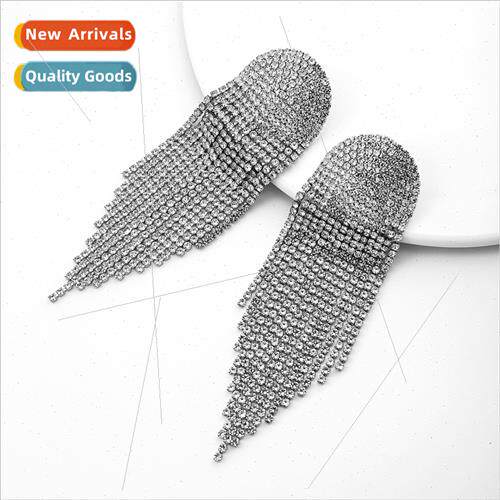 2023earrings new earrings fashion long claw chain diamond ta