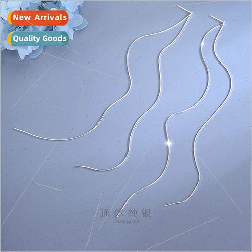 925 silver Koreasimple snake bone chain ear wire ins cold wi