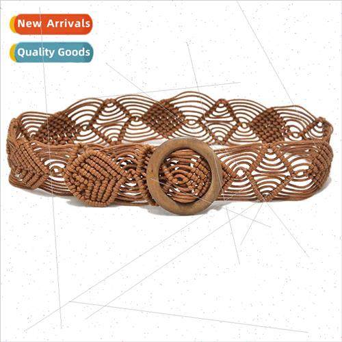 Europe new ethnic waist chain retro floral handmade wax rope