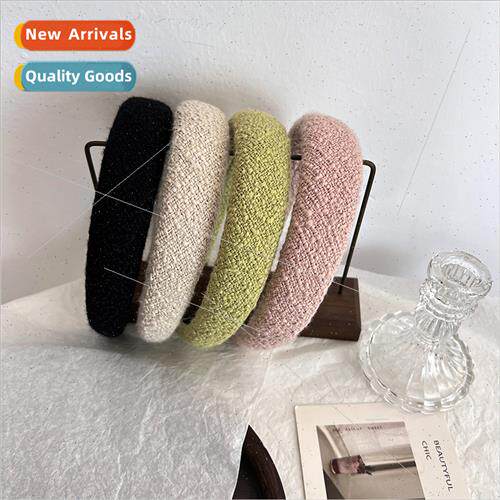 Autumn winter solid color tweed wash face hair bands hair ac