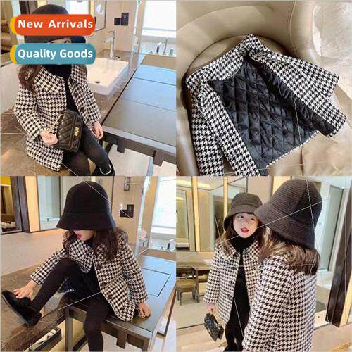 Girls fall and winter tweed jacket 2023 new Korean  of the c