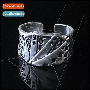 Card Men Magician Flush Pla Vintage Playing Punk Europe Ring